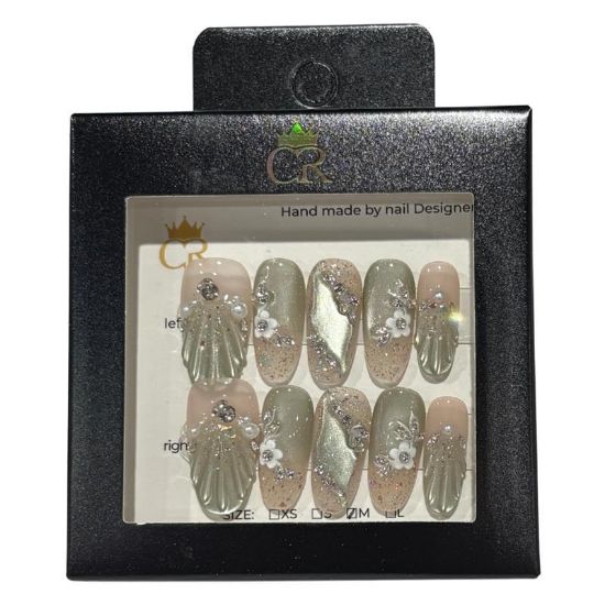 Picture of CROWN HAND PAINTED PRESS-ON NAILS STYLE B241