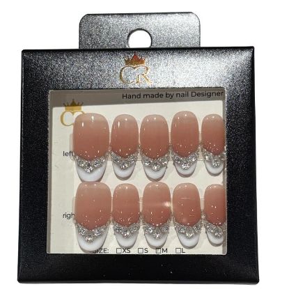 Picture of CROWN HAND PAINTED PRESS-ON NAILS STYLE GD24152