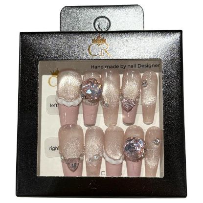 Picture of CROWN HAND PAINTED PRESS-ON NAILS STYLE GD24157