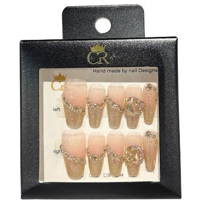 Picture of CROWN HAND PAINTED PRESS-ON NAILS STYLE GD19118