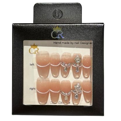 Picture of CROWN HAND PAINTED PRESS-ON NAILS STYLE GD19126
