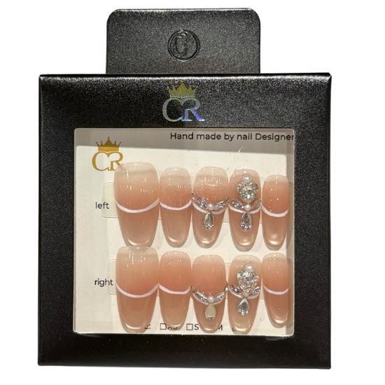 Picture of CROWN HAND PAINTED PRESS-ON NAILS STYLE GD19126