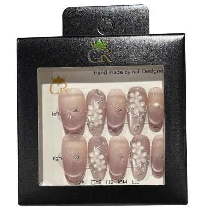 Picture of CROWN HAND PAINTED PRESS-ON NAILS STYLE GD24195