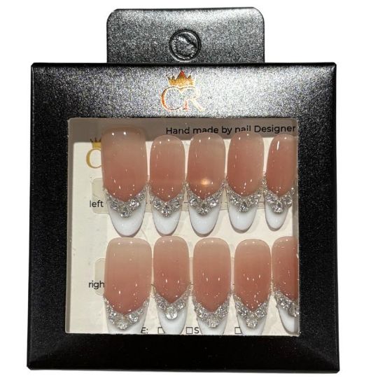 Picture of CROWN HAND PAINTED PRESS-ON NAILS STYLE D2