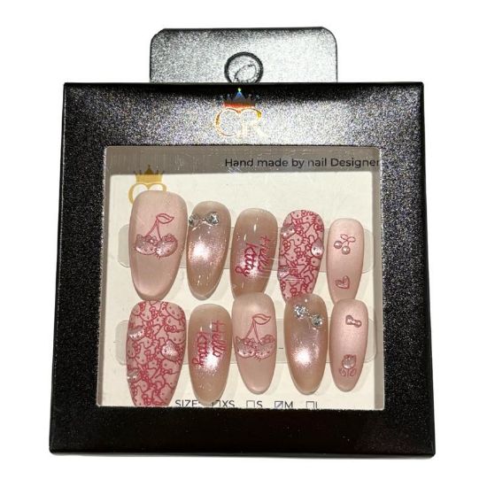 Picture of CROWN HAND PAINTED PRESS-ON NAILS STYLE D22