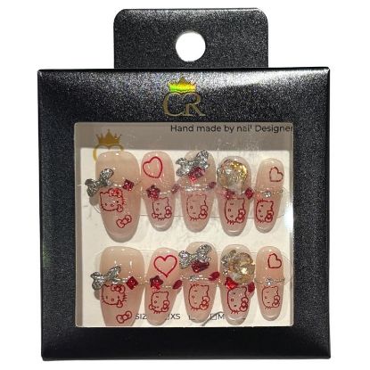 Picture of CROWN HAND PAINTED PRESS-ON NAILS STYLE E04