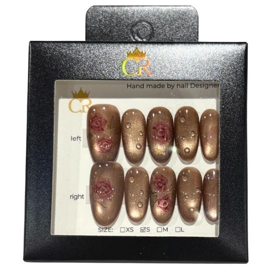 Picture of CROWN HAND PAINTED PRESS-ON NAILS STYLE C25
