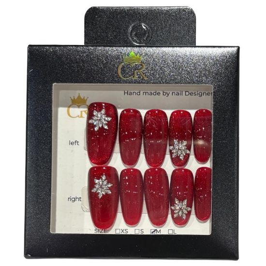 Picture of CROWN HAND PAINTED PRESS-ON NAILS STYLE D26