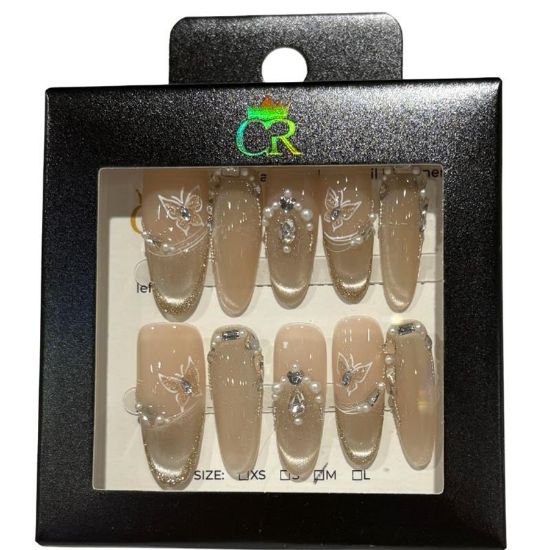 Picture of CROWN HAND PAINTED PRESS-ON NAILS STYLE GD2919