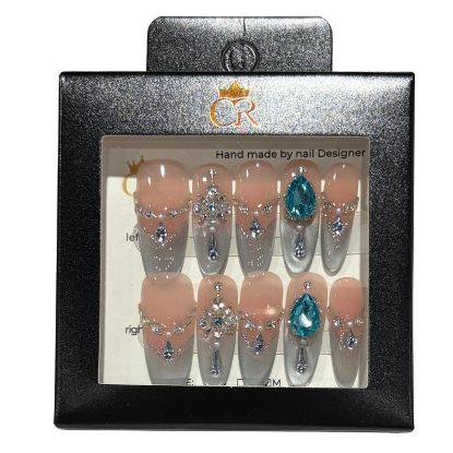 Picture of CROWN HAND PAINTED PRESS-ON NAILS STYLE GD2924