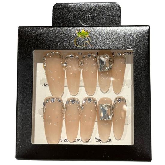 Picture of CROWN HAND PAINTED PRESS-ON NAILS STYLE B35