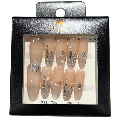 Picture of CROWN HAND PAINTED PRESS-ON NAILS STYLE GD1915