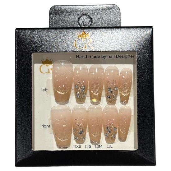 Picture of CROWN HAND PAINTED PRESS-ON NAILS STYLE GD1938