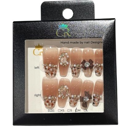 Picture of CROWN HAND PAINTED PRESS-ON NAILS STYLE GD2417