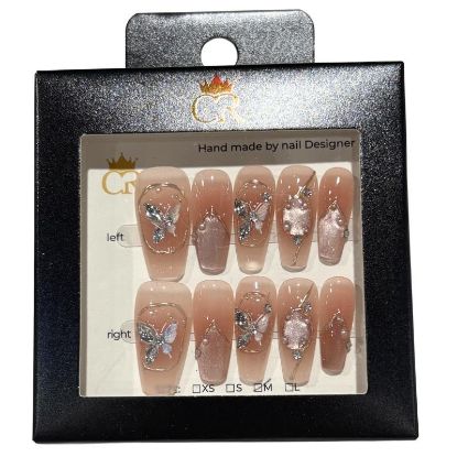 Picture of CROWN HAND PAINTED PRESS-ON NAILS STYLE GD2438