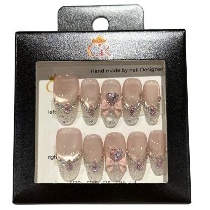 Picture of CROWN HAND PAINTED PRESS-ON NAILS STYLE GD2468