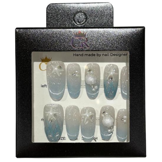 Picture of CROWN HAND PAINTED PRESS-ON NAILS STYLE GD24120