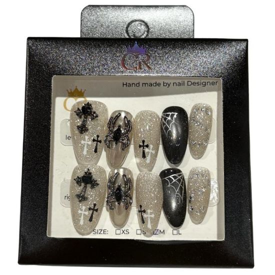 Picture of CROWN HAND PAINTED PRESS-ON NAILS STYLE GD24143