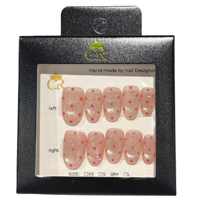 Picture of CROWN HAND PAINTED PRESS-ON NAILS STYLE E462