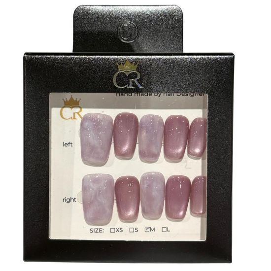 Picture of CROWN HAND PAINTED PRESS-ON NAILS STYLE E425