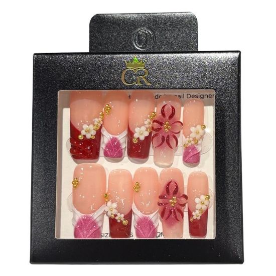 Picture of CROWN HAND PAINTED PRESS-ON NAILS STYLE A340