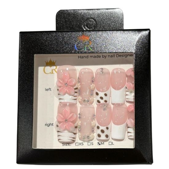 Picture of CROWN HAND PAINTED PRESS-ON NAILS STYLE B415