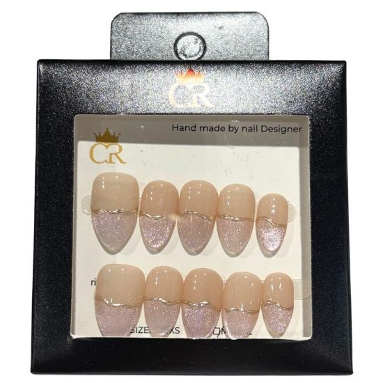 Picture of CROWN HAND PAINTED PRESS-ON NAILS STYLE E530
