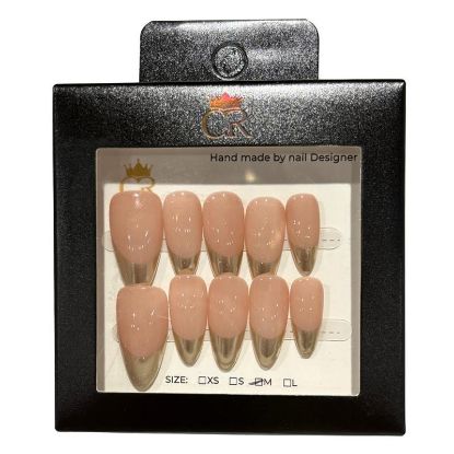 Picture of CROWN HAND PAINTED PRESS-ON NAILS STYLE E528