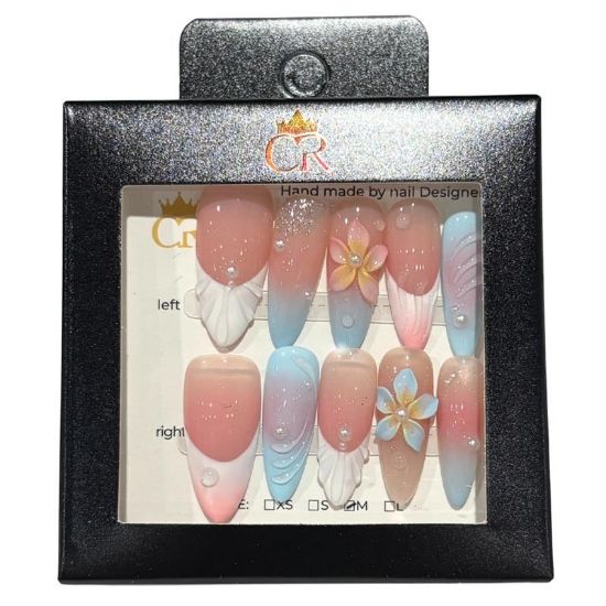 Picture of CROWN HAND PAINTED PRESS-ON NAILS STYLE B567