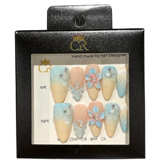 Picture of CROWN HAND PAINTED PRESS-ON NAILS STYLE B583