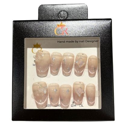 Picture of CROWN HAND PAINTED PRESS-ON NAILS STYLE D24907
