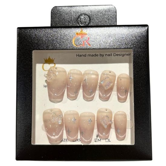 Picture of CROWN HAND PAINTED PRESS-ON NAILS STYLE D24907