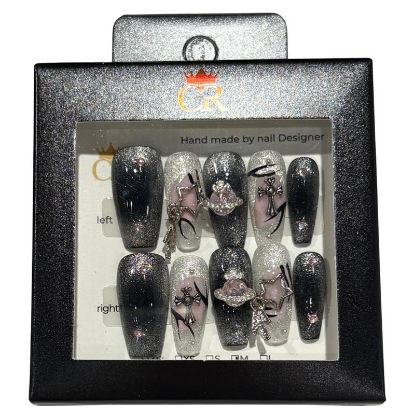 Picture of CROWN HAND PAINTED PRESS-ON NAILS STYLE 24539