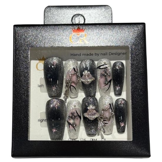 Picture of CROWN HAND PAINTED PRESS-ON NAILS STYLE 24539
