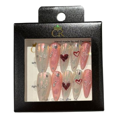 Picture of CROWN HAND PAINTED PRESS-ON NAILS STYLE C223