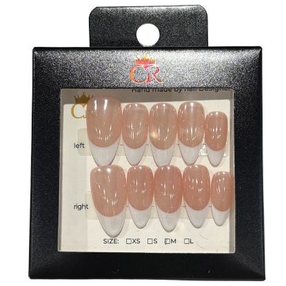 Picture of CROWN HAND PAINTED PRESS-ON NAILS STYLE E185