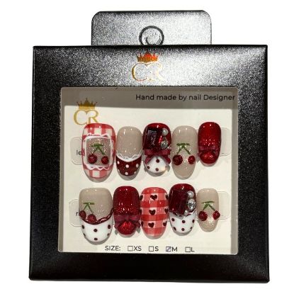 Picture of CROWN HAND PAINTED PRESS-ON NAILS STYLE D101