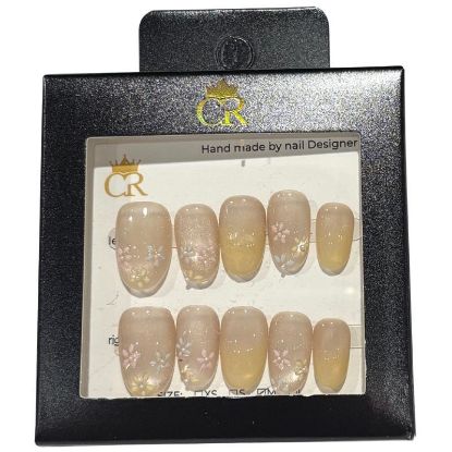 Picture of CROWN HAND PAINTED PRESS-ON NAILS STYLE E590