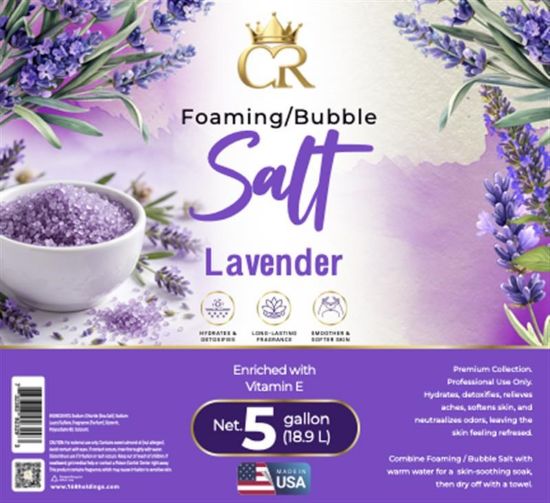 Picture of CROWN FOAMING BUBBLE SALT 5 GALLONS BUCKET LAVENDER