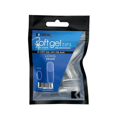 Picture of KUPA GELFINITY ENRICHRX SOFT GEL TIPS - REFILL - SQUARE LONG - SIZE 8 - 50 PACK