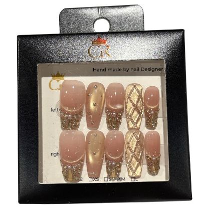 Picture of CROWN HAND PAINTED PRESS-ON NAILS STYLE GD24148