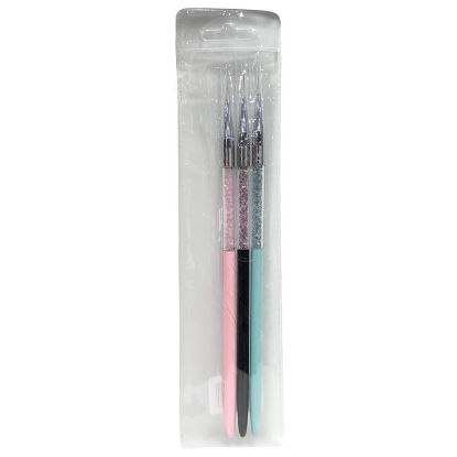 Picture of CROWN 3PCS LINER BRUSH SET WITH MULTI-COLOR WOODEN HANDLE