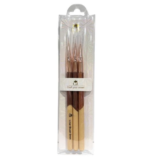 Picture of CROWN 3PC LINER BRUSH SET WITH WOODEN HANDLE