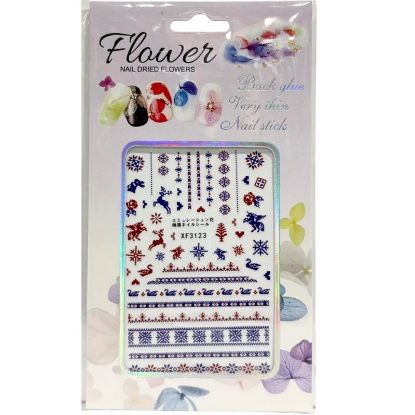 Picture of FLOWER CROSS STITCH CHRISTMAS STICKER