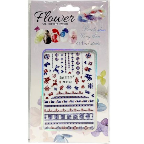 Picture of FLOWER CROSS STITCH CHRISTMAS STICKER