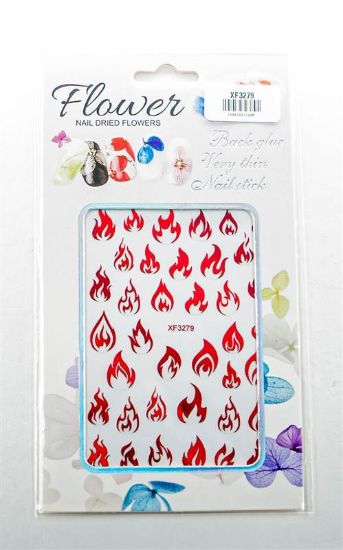 Picture of FLOWER RED FLAME STICKER XF3279