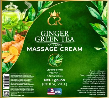Picture of CROWN COLLAGEN MASSAGE CREAM LOTION 1 GALLON GINGER GREEN TEA