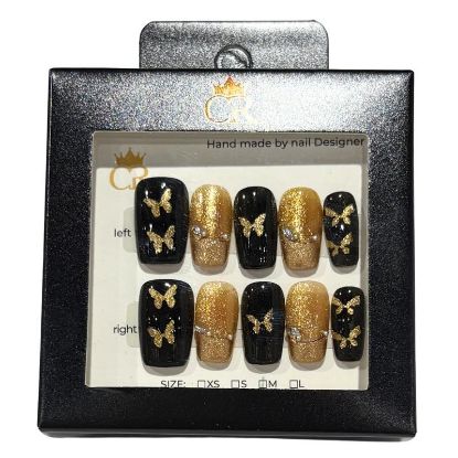 Picture of CROWN HAND PAINTED PRESS-ON NAILS STYLE C100