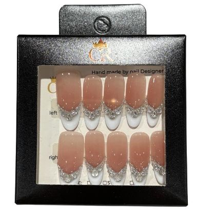 Picture of CROWN HAND PAINTED PRESS-ON NAILS STYLE D2