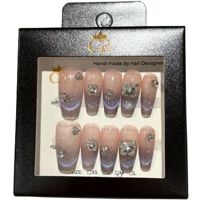 Picture of CROWN HAND PAINTED PRESS-ON NAILS STYLE D19823